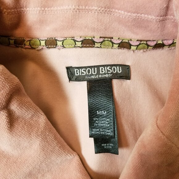 Vintage 1990's Bisou Bisou Pink Velvet Fitted Collared Puff Sleeve Long Coat * M - Picture 13 of 13